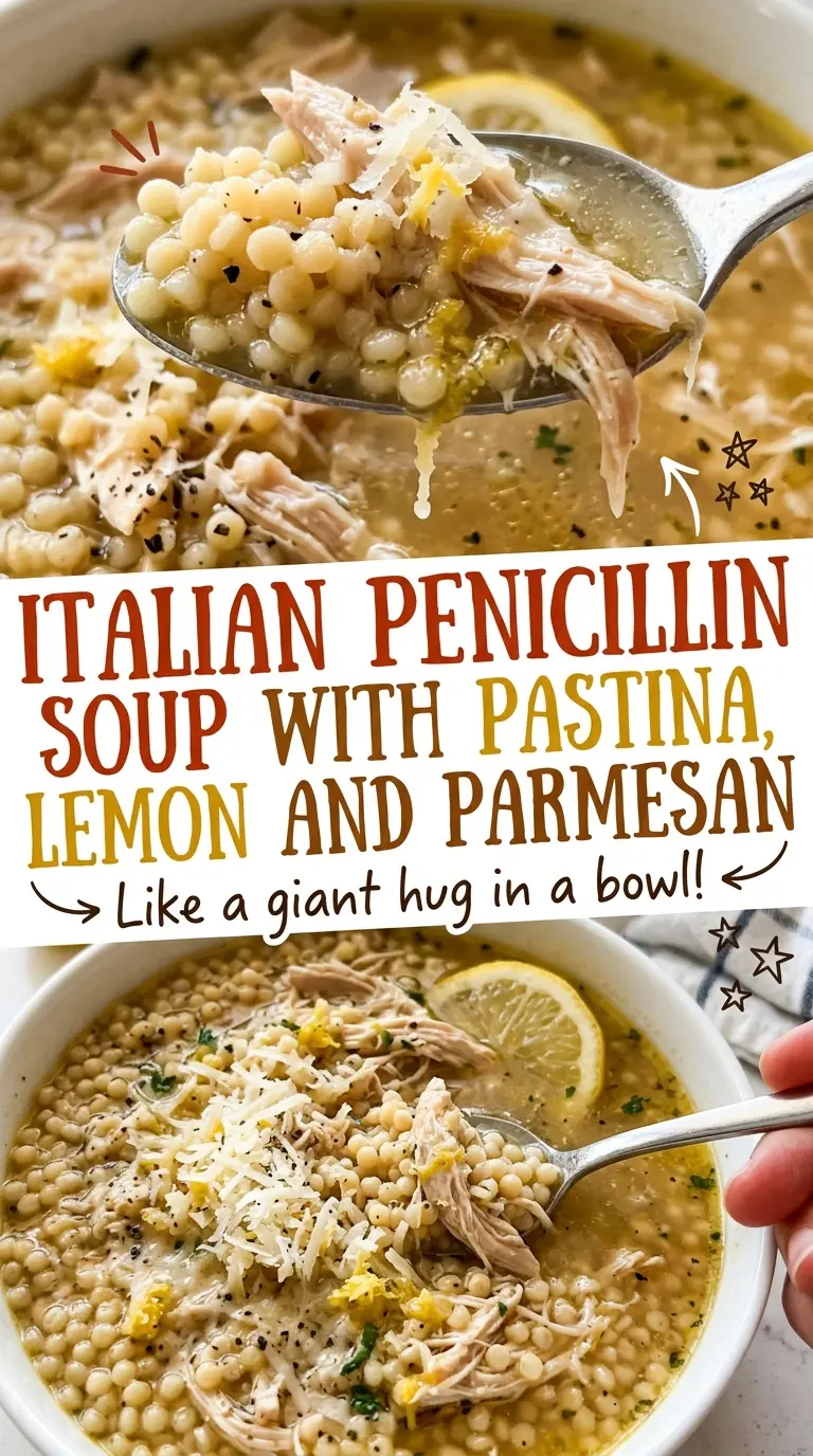 Italian Penicillin Soup with Pastina, Lemon and Parmesan, lemony and comforting