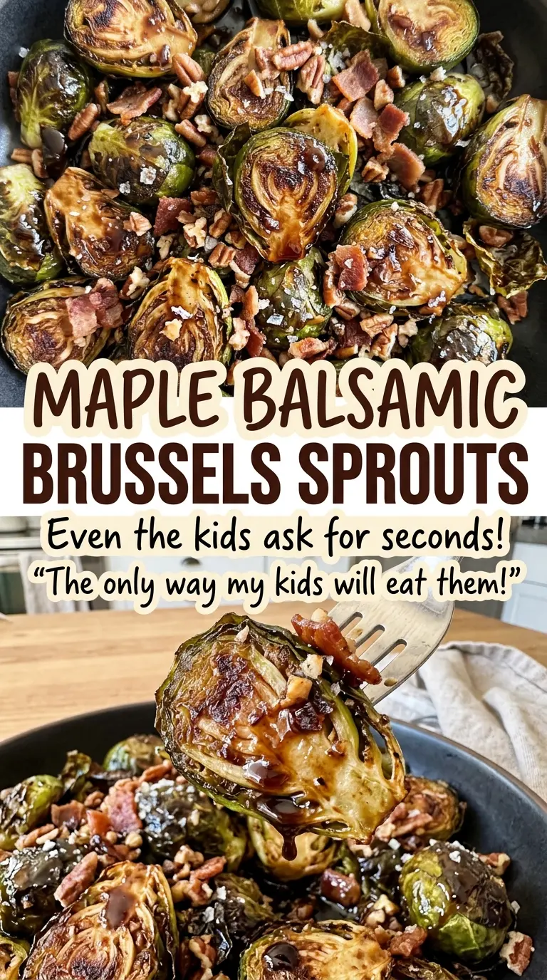 Maple Balsamic Brussels Sprouts roasted glazed closeup