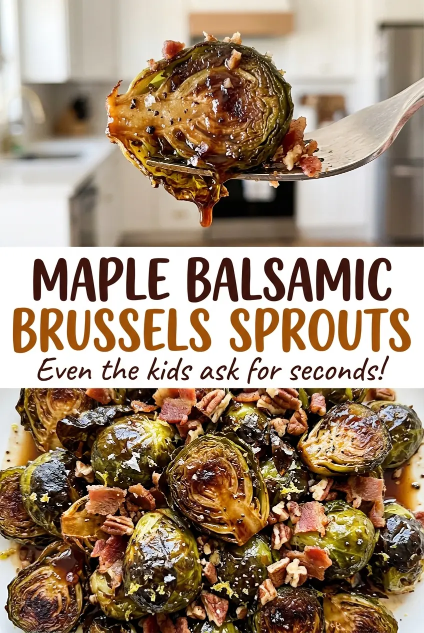 Maple Balsamic Brussels Sprouts browned glossy halves